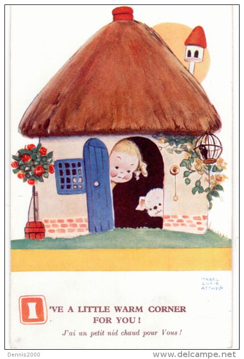 Valentine " Attwell " Postcards -"  J'ai Un Petit Nid Chaud Pour Vous! "  CHIEN -1803 - Attwell, M. L.