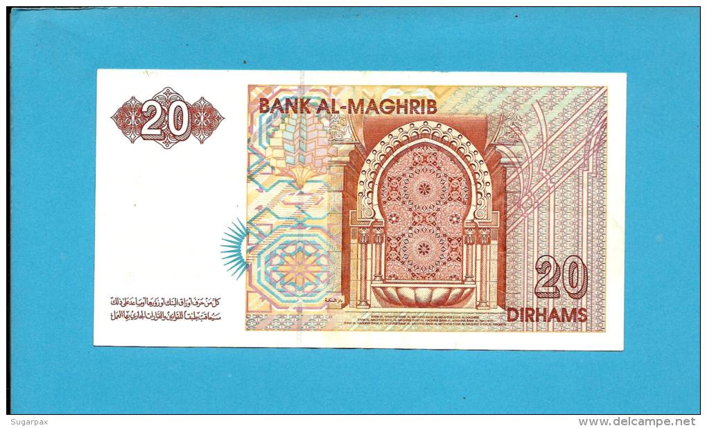 MOROCCO - 20 DIRHAMS - 1996 - Pick 67.c - Sign. 14 - King Hassan II - BANK AL MAGHRIB - MAROC - Marruecos