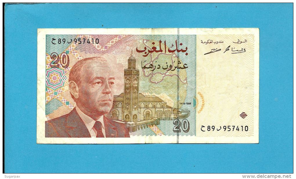 MOROCCO - 20 DIRHAMS - 1996 - Pick 67.e - Sign. 16 - King Hassan II - BANK AL MAGHRIB - MAROC - Marruecos