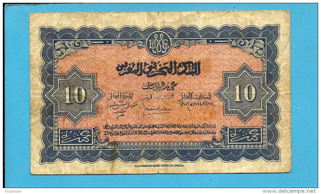 MOROCCO - 10 FRANCS - 1944 - Pick 25 - Serie X 731 - BANQUE D'ETAT DU MAROC - Marruecos