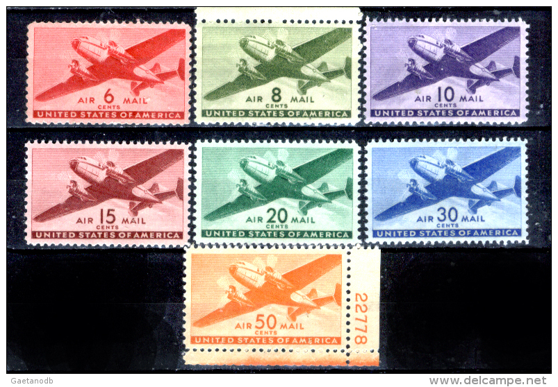 Stati-Uniti-0114 -1941/1944 - Unificato, N.A25/A31 (++) MNH - Privi Di Difetti Occulti. - 1b. 1918-1940 Ungebraucht