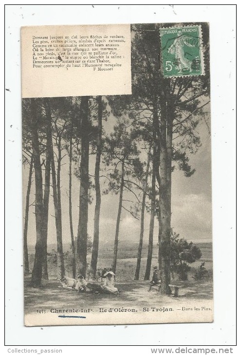 Cp , 17 , ILE D'OLERON , Saint TROJAN , Dans Les Pins , F. Mousset , Voyagée 1908 - Ile D'Oléron