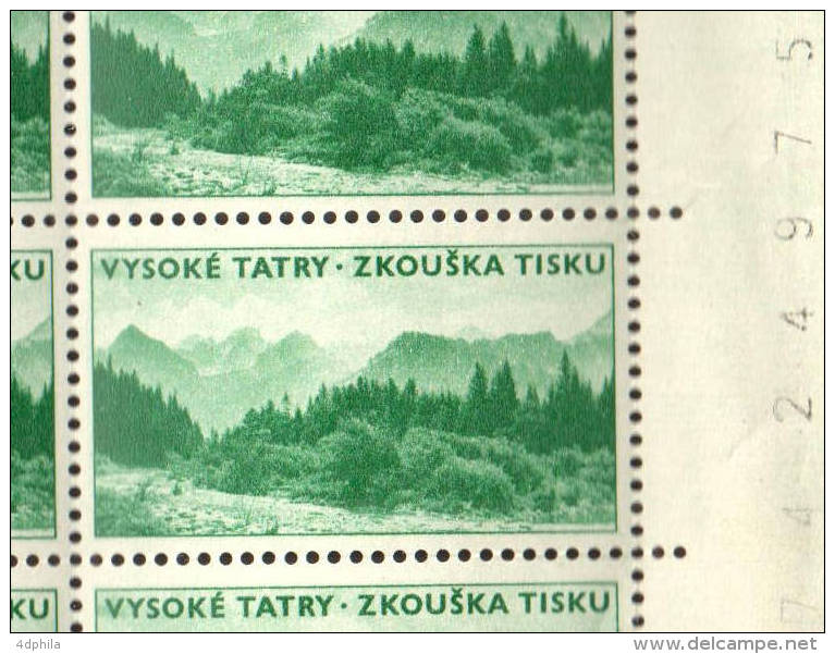 Czechoslovakia 1966 Zkouška Tisku - Dark - 2 Blocks Of 10 Dummy Stamps - Specimen Essay Proof Trial Prueba Probedruck - Ensayos & Reimpresiones