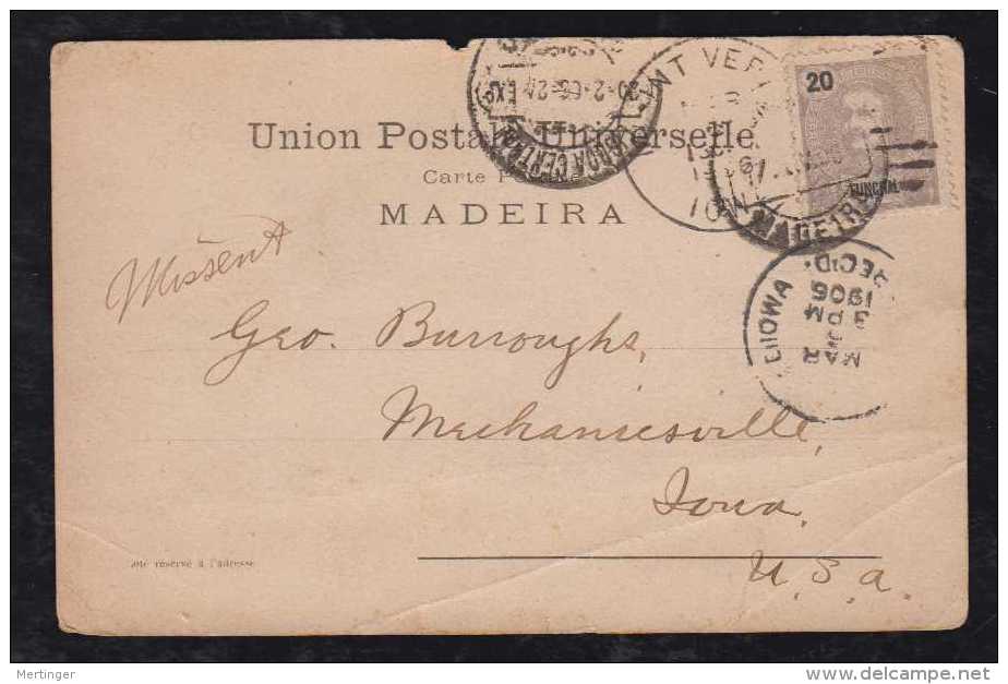 Portugal FUNCHAL 1906 Picture Postcard To USA IOWA - Funchal