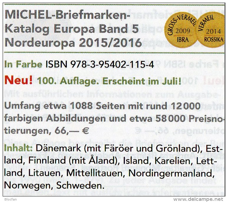 Süd/Nord-Europa Katalog 2015/2016 Neu 132€ MICHEL Band 3+5 Italy Fiume Jugoslavia Vatikan DK Eesti Soumi LIT Latvia NO S - Tedesco