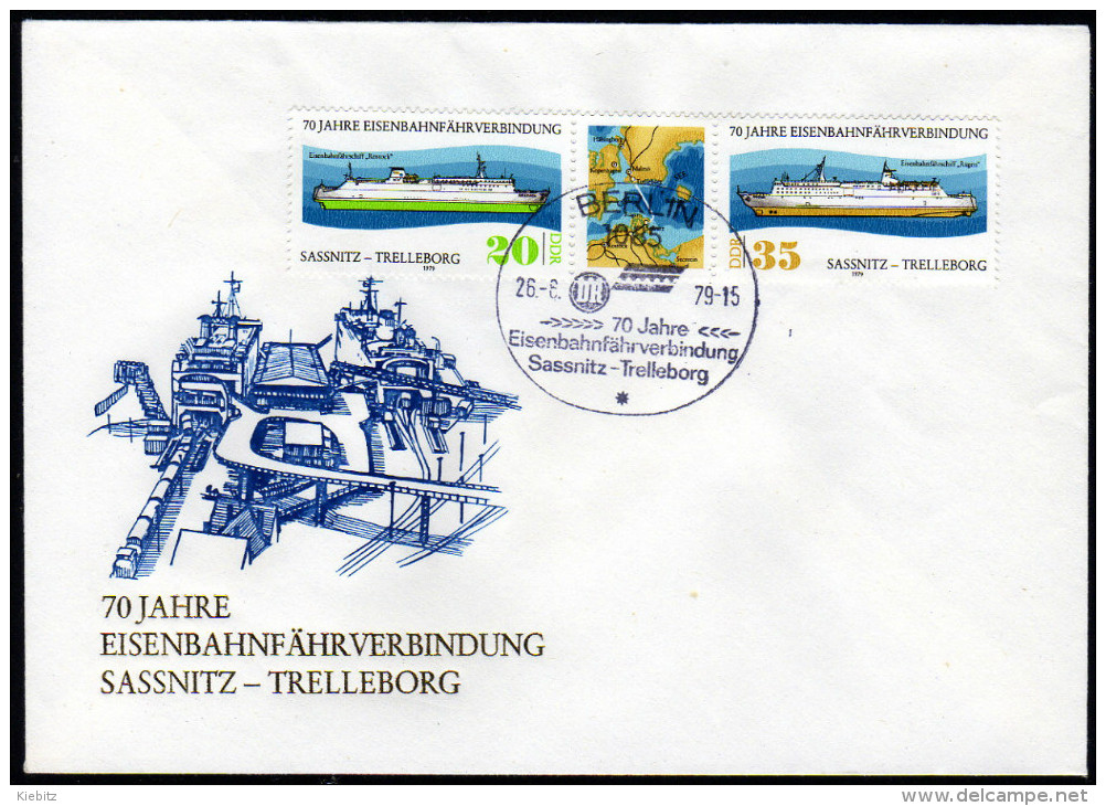 DDR 1979 - Eisenbahnfährverbindung / Sassnitz - Trelleborg - FDC - Schiffe