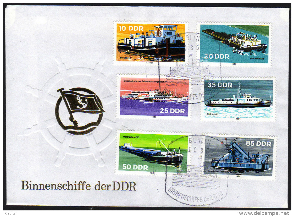 DDR 1981 - Binnenschiffe Der DDR - FDC - Schiffe