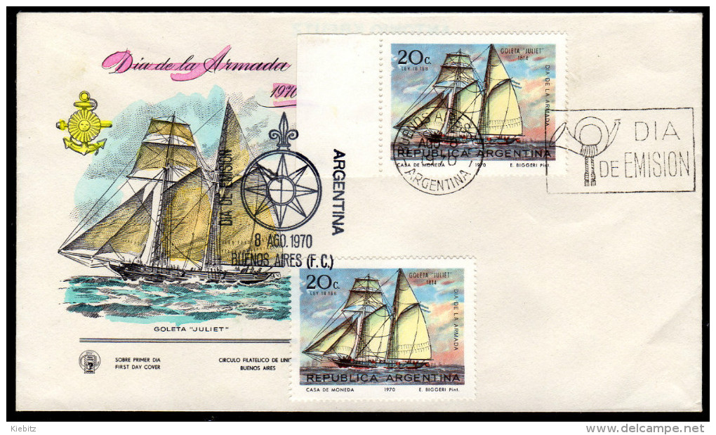 ARGENTINIEN 1970 - Segelschiff / Tag Der Flotte - FDC - Schiffe