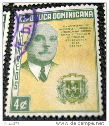 Dominican Republic 1958 The 25th Anniversary Of Gen Trujillo's Designation As Benefactor Of The Country 4c - Used - Dominican Republic