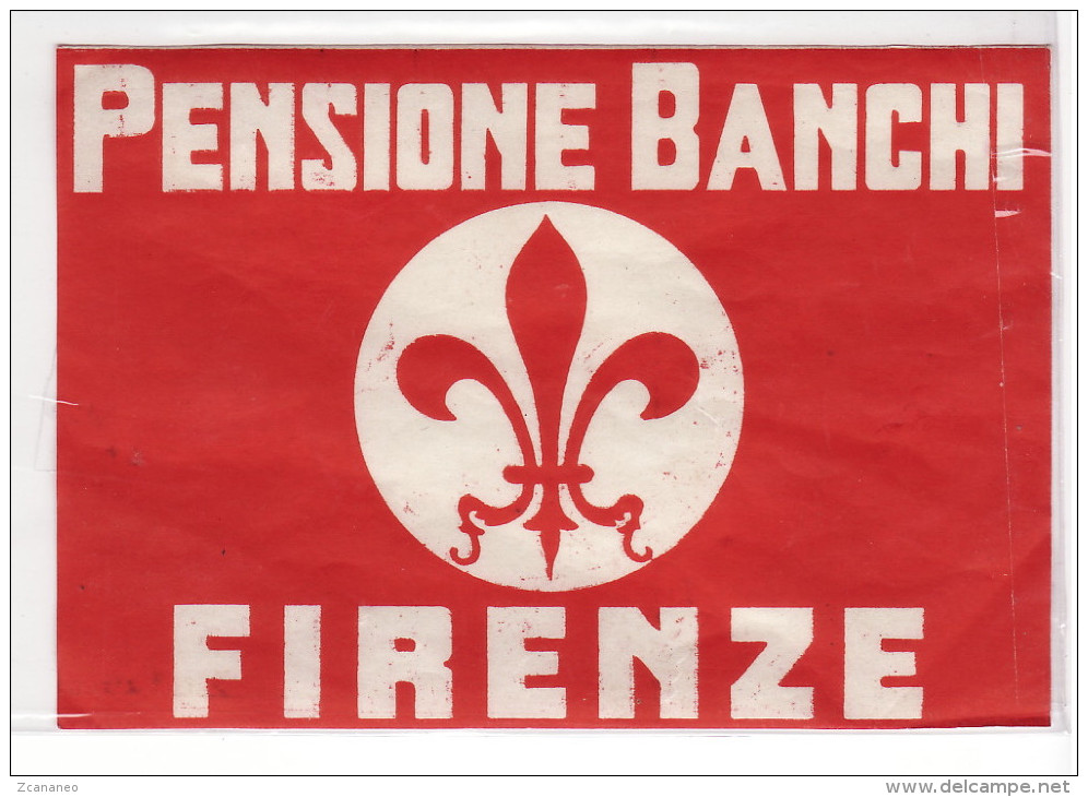 PUBBLICITA' SU ETICCHETTA - PENSIONE BANCHI FIRENZE - - Advertising