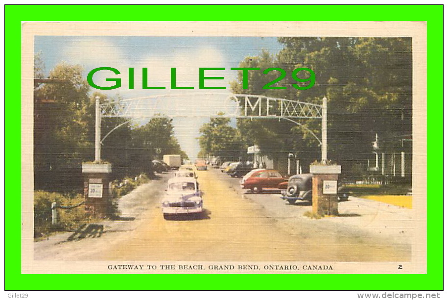 GRAND BEND, ONTARIO - GATEWAY TO THE BEACH - ANIMATED WITH OLD CARS - PUB. BY JACK H. BAIN - - Autres & Non Classés