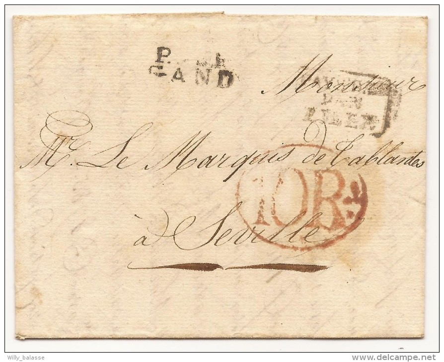L. 1822 P.   P/GAND + Oval "10Rs" Pour Séville. RR - 1815-1830 (Dutch Period)