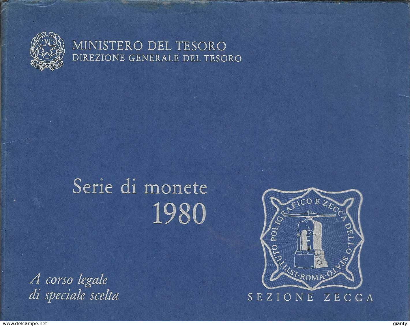 ITALIA REPUBBLICA SERIE DIVISIONALE ZECCA 1980 FDC UNC - Jahressets & Polierte Platten