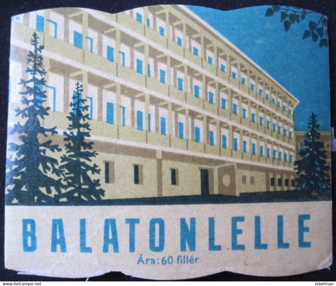 HOTEL PENSION BELATON LELLE BUDAPEST HUNGARIA HUNGARY HONGRIE DECAL STICKER LUGGAGE LABEL ETIQUETTE AUFKLEBER - Hotel Labels