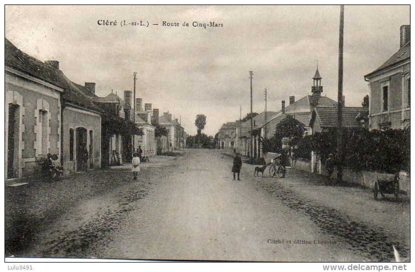 CPA- CLERE (37) Cléré - Aspect De La Route De Cinq-Mars En1922 - Cléré-les-Pins