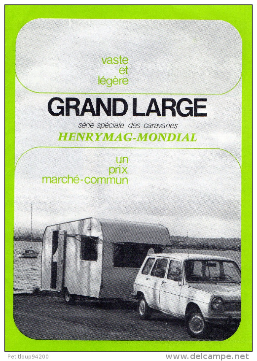PUBLICITE  CARAVANES HENRYMAG-MONDIAL Grand Large CAMPING - Camping