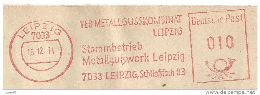 Germany (DDR) Leipzig 16.12.74  (Metallgusskombinat) See Scans - Maschinenstempel (EMA)