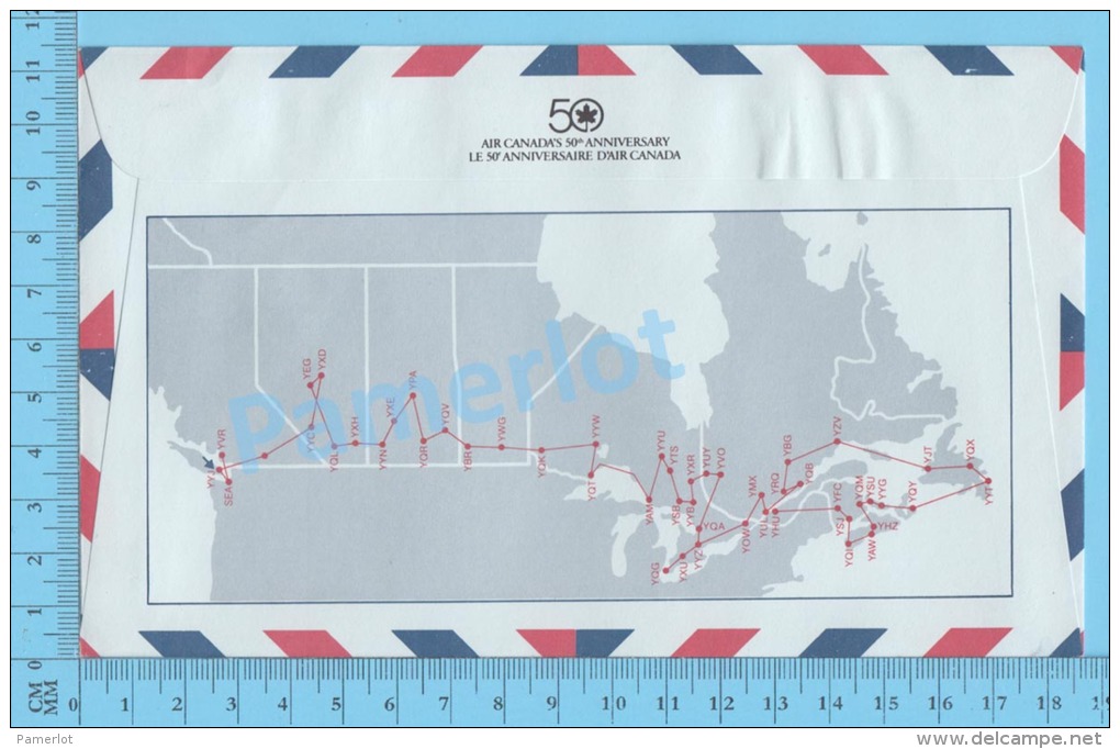 50 Eme Air Canada ( En Route  Expo 86, Service De Poste,  Escale Victoria  B.C., 10-05-1986,  Aerogramme )  2 Scans - Commemorative Covers