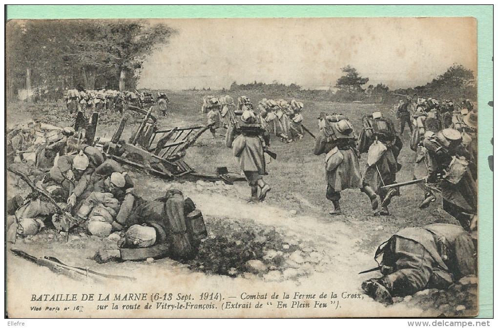 Bataille De La Marne Septembre 1914 , Cpa écrite Du 107ème Régiment D'artillerie Lourde 54 ème Batterie - Guerre 1914-18