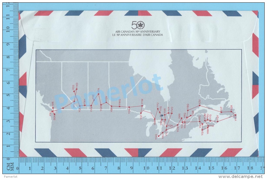 50 Eme Air Canada ( En Route  Expo 86, Service De Poste, Escale Earlton Ontario, 25-04-1986, Aerogramme )2 Scans - Commemorative Covers