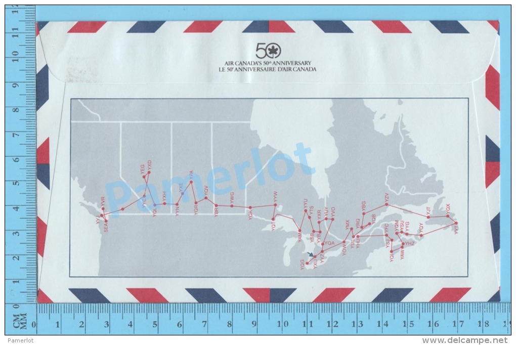 50 Eme Air Canada ( En Route  Expo 86, Service De Poste, Escale London Ontario, 23-04-1986, Aerogramme )2 Scans - Commemorative Covers