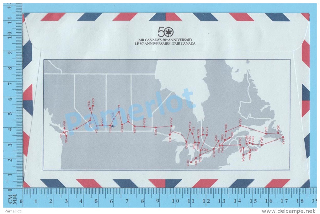 50 Eme Air Canada ( En Route  Expo 86, Service De Poste, Escale Swift Current SASK., 02-05-1986, Aerogramme )2 Scans - HerdenkingsOmslagen