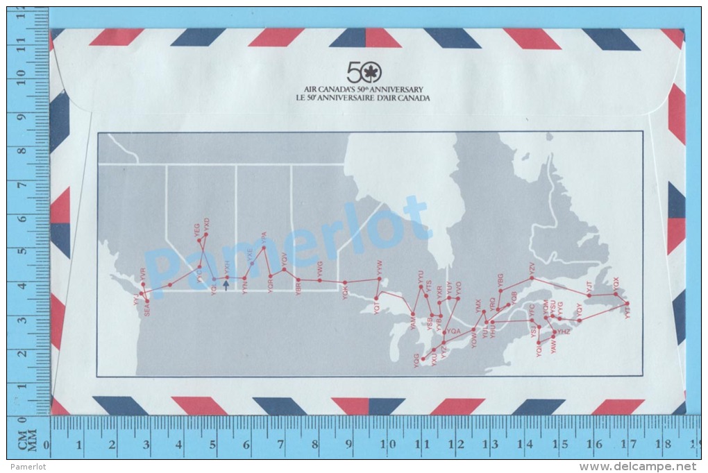 50 Eme Air Canada ( En Route  Expo 86, Service De Poste, Escale Medecine Hat ALB. 02-05-1986, Aerogramme )2 Scans - Commemorative Covers