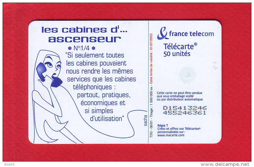818 - Telecarte Publique Les Cabines 1 Ascenceur (F1153) - 2001