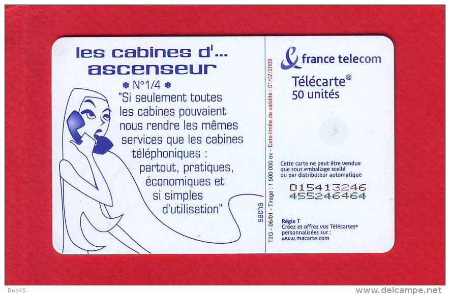 819 - Telecarte Publique Les Cabines 1 Ascenceur (F1153) - 2001