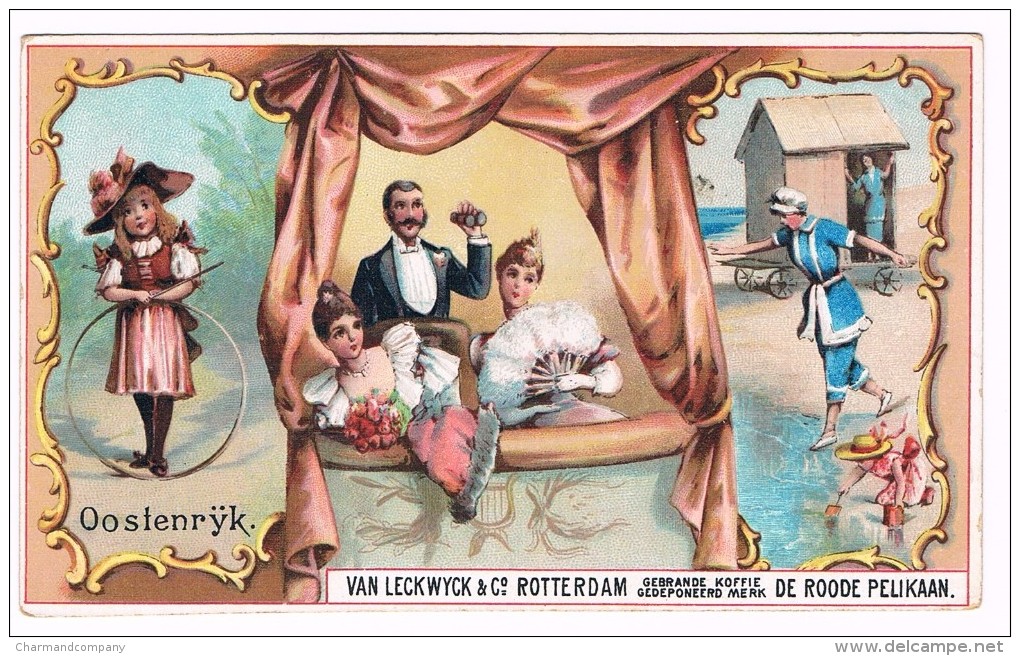 Chromo Ancien, Van Leckwyck & Co, Rotterdam, De Roode Pelikaan - Oostenrijk /Autriche / Austria - 2 Scans - Thé & Café