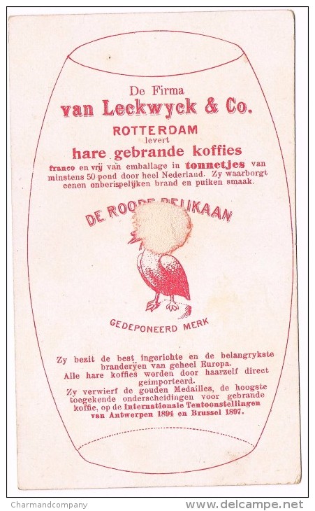 Chromo Ancien, Van Leckwyck & Co, Rotterdam, De Roode Pelikaan - Oostenrijk /Autriche / Austria - 2 Scans - Thé & Café