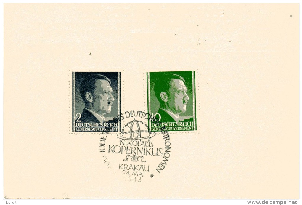 Postkarte 1943 Hitler 2+10 Pf. General-Gouvernment DR Germany Philatelic Trade - Besetzungen 1938-45