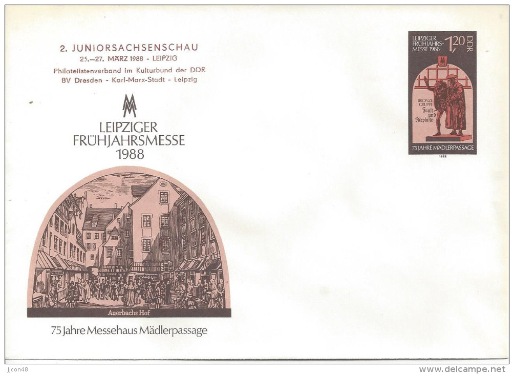 Germany (DDR)  1988 Umschlage  "Leipziger Fruhjahrsmesse"  (*) Mi.U8   "Juniorsachsenschau" - Privatumschläge - Ungebraucht