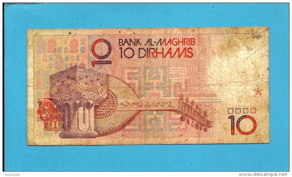 MOROCCO - 10 DIRHAMS - 1987 - Pick 60.a - Sign. 9 - King Hassan II - BANK AL MAGHRIB - MAROC - Marruecos