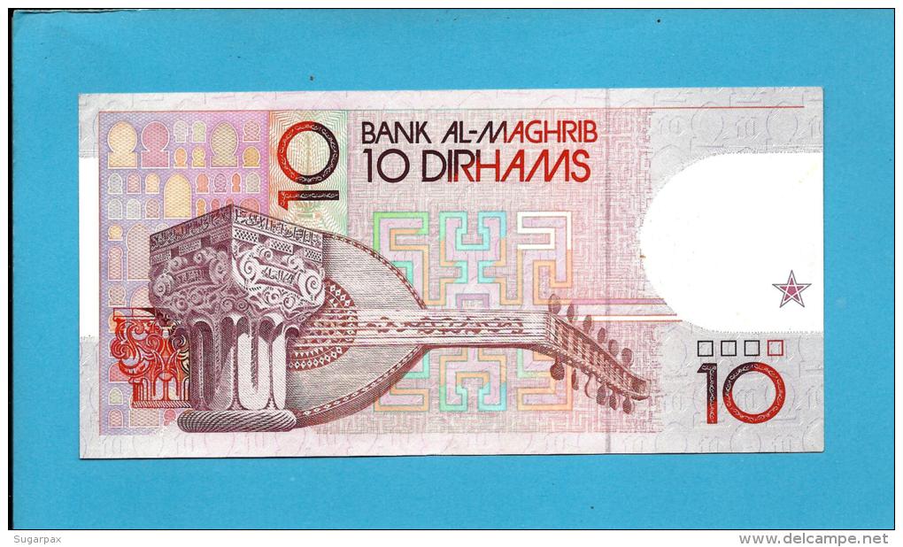 MOROCCO - 10 DIRHAMS - 1987 ( 1991 ) - Pick 63.a - Sign. 10 - King Hassan II - BANK AL MAGHRIB - MAROC - Marruecos