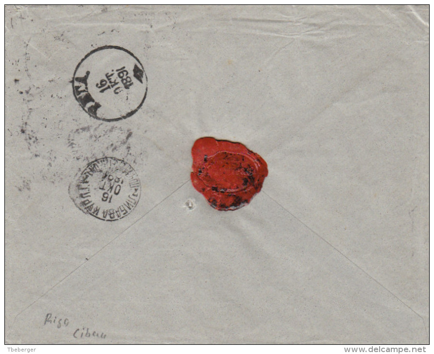 Russia Latvia 1891 Regd Cover Riga To Libava, Riga Telegraph Station, Ex Harry Von Hofmann Coll. (m61) - Briefe U. Dokumente