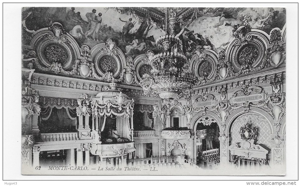 MONTE CARLO - N° 62 - SALLE DU THEATRE - CARTE FORMAT CPA NON VOYAGEE - Opéra & Théâtre