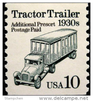 1991 USA Transportation Coil Stamp Tractor Trailer Sc#2458  History Car Truck Post - Coils & Coil Singles