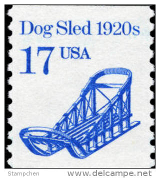 1986 USA Transportation Coil Stamp Dog Sled Sc#2135 History Car Snow Arctic Post - Roulettes