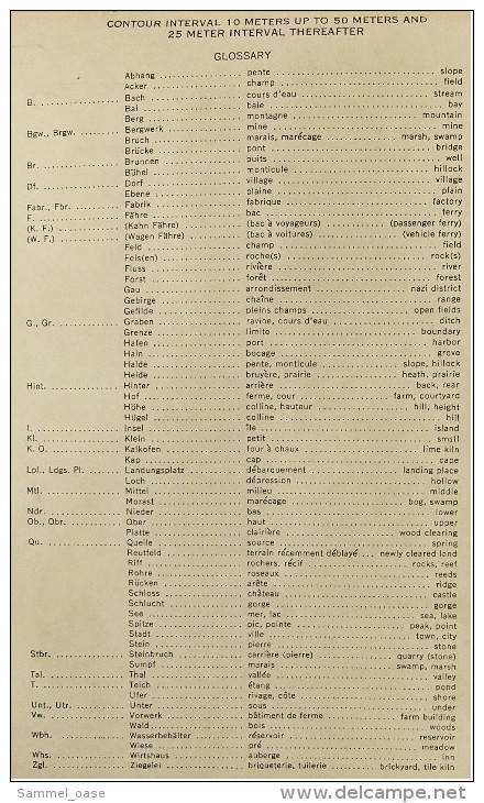 alte Strassenkarte von Kiel und Umgebung  -  Mit Puplikationen vom Weltkrieg 1944  - Maßstab 1 :100.000  -