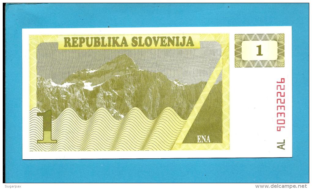 SLOVENIA - 1 TOLAR - 1990 - Pick 1 -  UNC. - Prefix AL - Republika Slovenija - 2 Scans - Slovénie