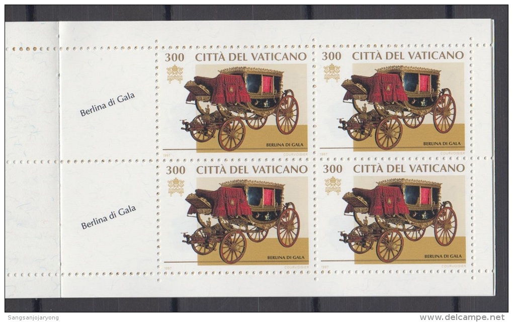 Booklet, Carnet, Vatican Sc1029-32 Papal Carriages, Automobiles, Car, Citroen... - Papi