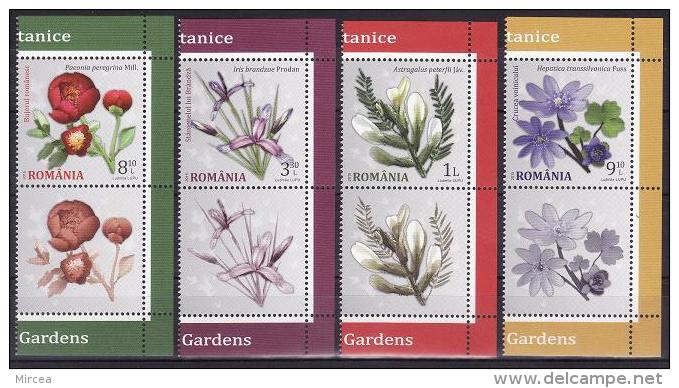 Roumanie 2015 - Fleurs 4v.avec Vignettes Neufs** - Unused Stamps