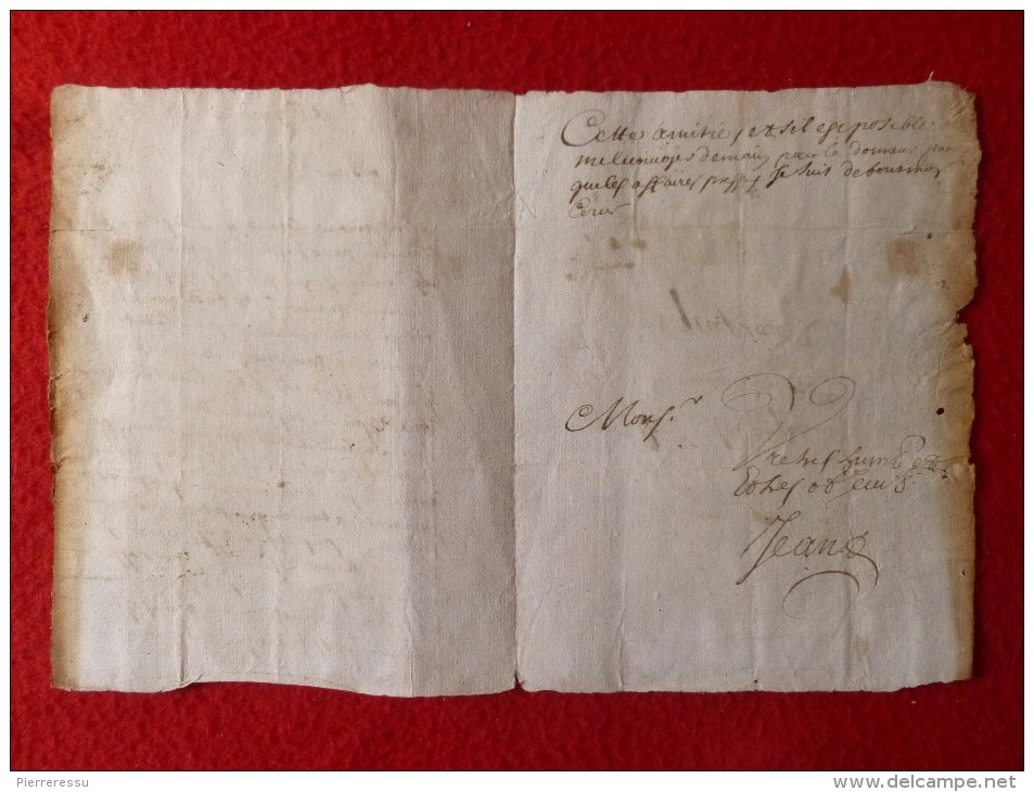 LETTRE 1700 CORCONNE A QUISSAC Contrat Du Moulin - ....-1700: Précurseurs