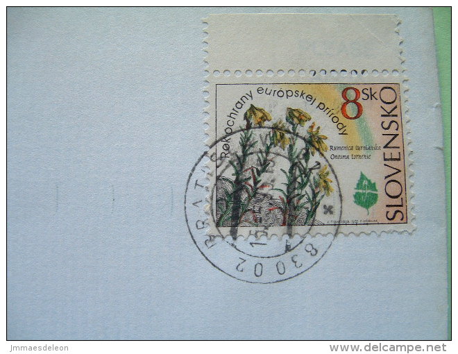 Slokakia 1996 Cover To England - Plants Flowers European Nature Conservation - Covers & Documents