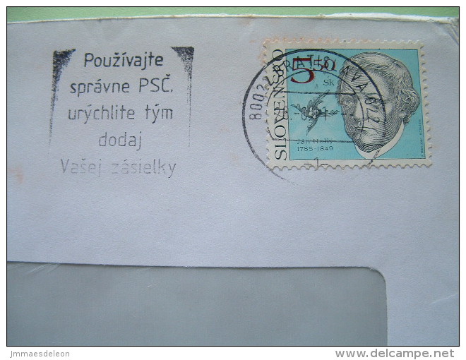 Slokakia 2001 Cover From Bratislava - Jan Holly - Poet - Cartas & Documentos