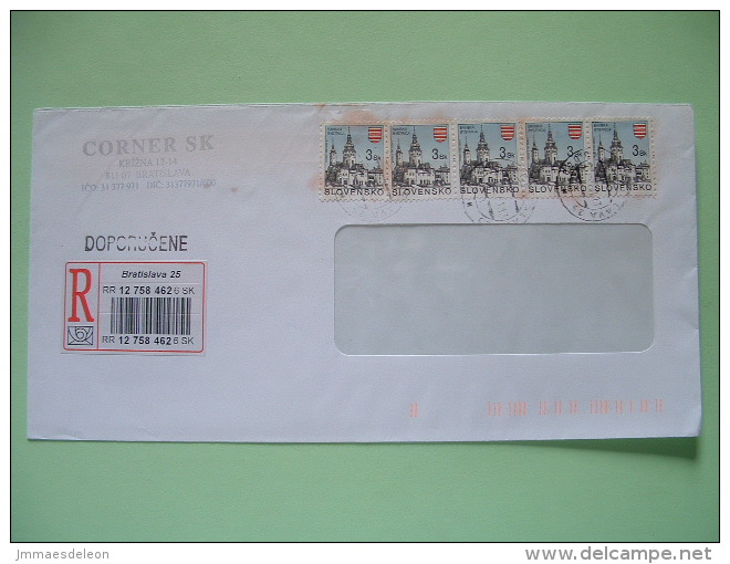 Slokakia 2001 Registered Cover From Bratislava - Church - Lettres & Documents