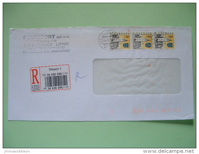 Slokakia 2001 Registered Cover From Tlmace - Church - Lettres & Documents