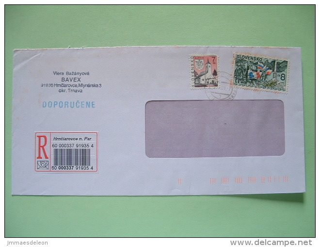 Slokakia 2001 Registered Cover From Hrnciarovce N. Par - Church - Flags - Storia Postale