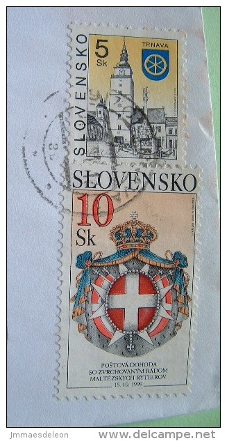 Slokakia 2001 Registered Cover From Trnava - Church Arms - Postal Agreement With Order Of Malta - Storia Postale